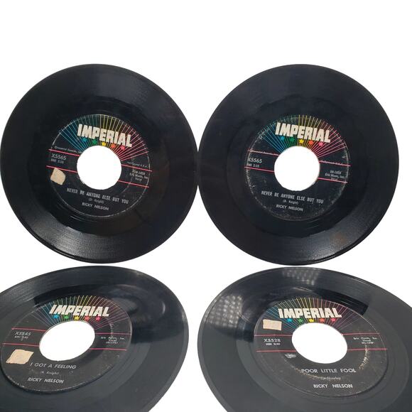 Lot of 4 Ricky Nelson Vintage 45 rpm Imperial Vinyl Records Poor Little Fool - Picture 5 of 7